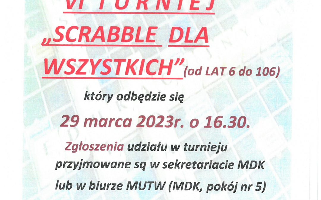 W TURNIEJ SCRABLE DLA WSZYSTKICH